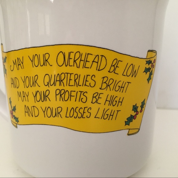 Vintage Christmas Mug Business theme Santa and reindeer John Richard Allen - Picture 5 of 14